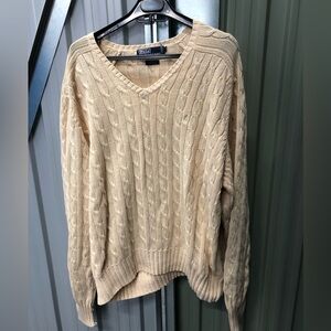 Polo Ralph Lauren fisherman cable knit v -neck sweater